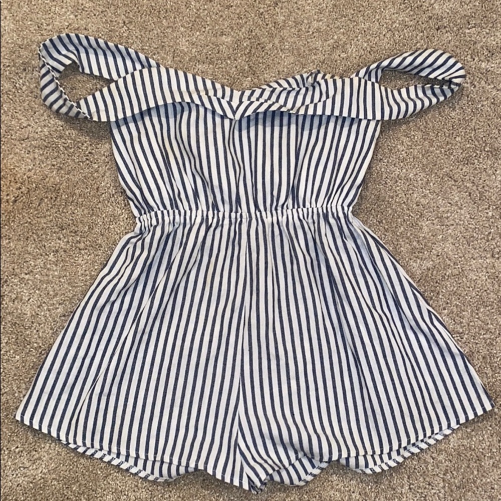 Off the Shoulder Striped Romper